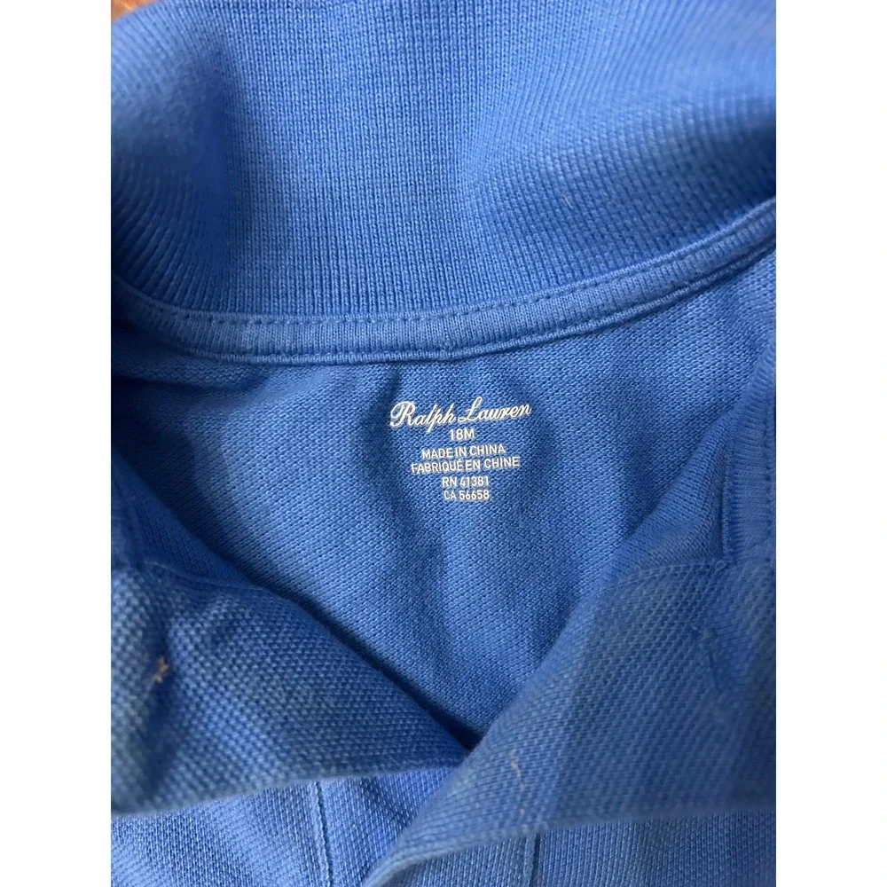 Ralph Lauren Kids Blue Short Sleeve Cotton Pique Polo Shirt 18M 320642292